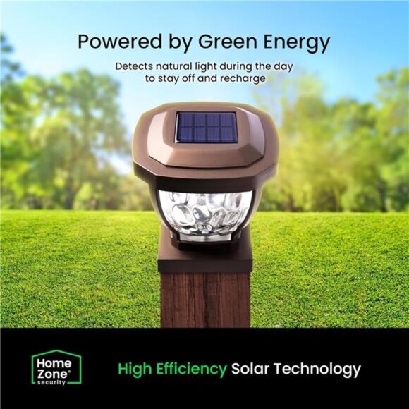 Security Solar Post Cap Lights -Decorative Glass LED Outdoor 4x4 (3.5 x 3.5 in.) - Picture 7 of 8